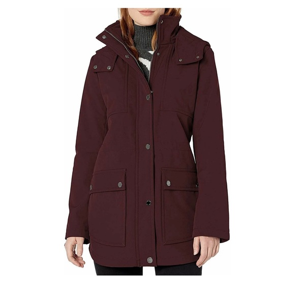 KENNETH COLE PLUS SIZE HOODED ANORAK RAIN JACKET - Picture 5 of 9